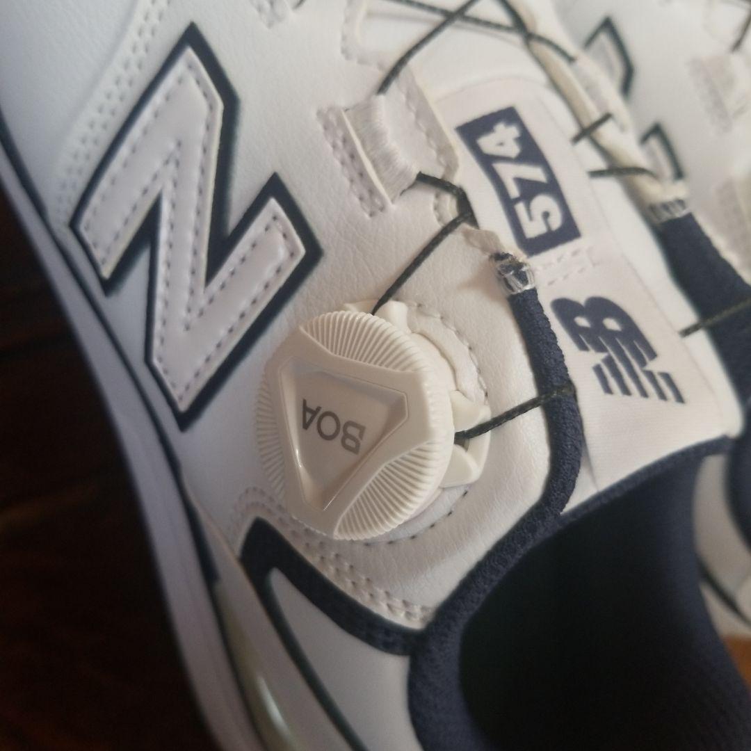 New Balance 574 BOA ホワイト/ネイビー
