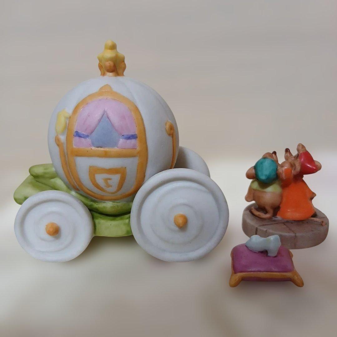 ディズニー　シンデレラ　陶器　加藤工芸　フィギュア　置物　セット品