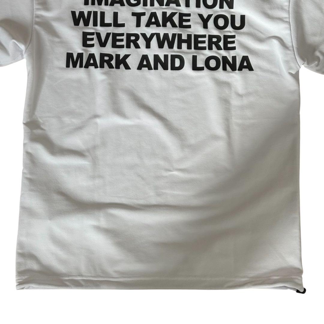 MARK&LONA ポロシャツ 白 半袖 スカルロゴ ゴルフ Lサイズ