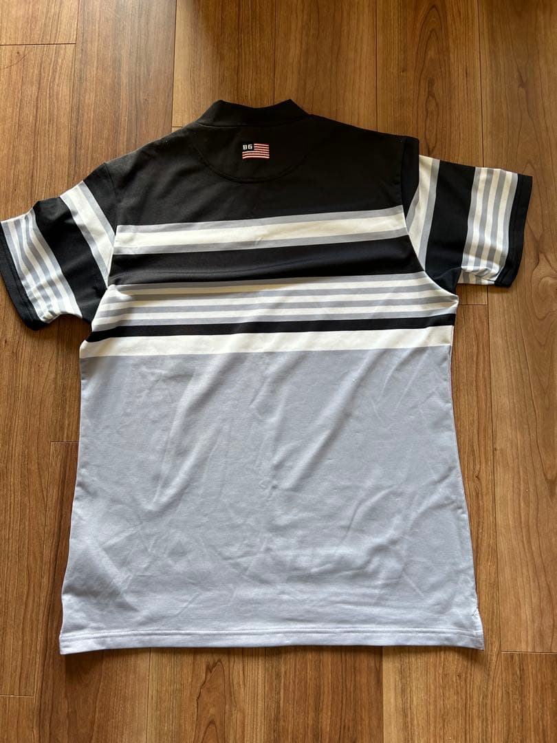 BRIEFING GOLF MARINE STRIPE HIGH NECK／L