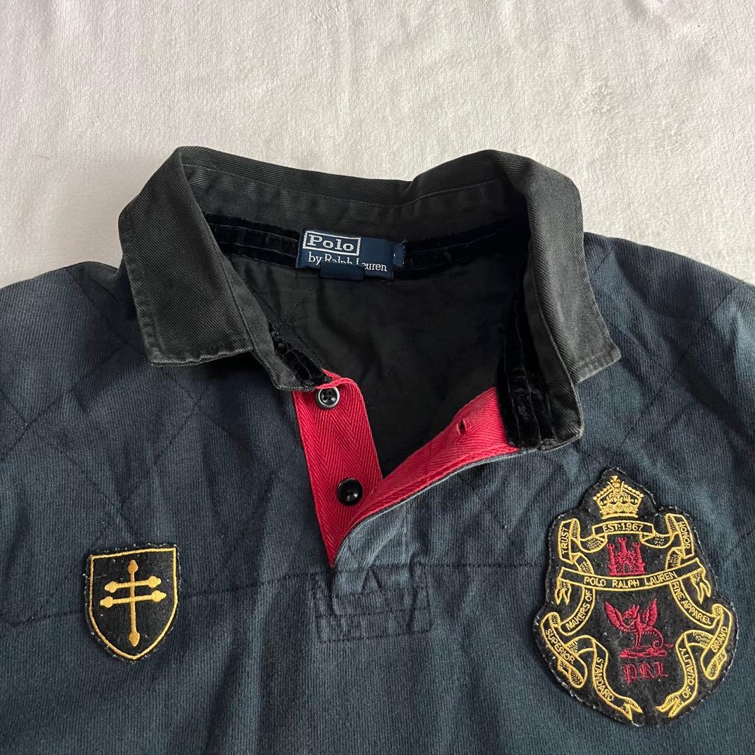 Polo by Ralph Lauren ラガーシャツ XXL ワッペン 黒