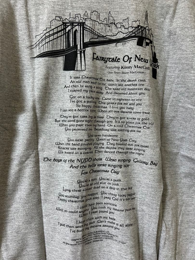 POGUES Fairytale of New York Lyric Tシャツ