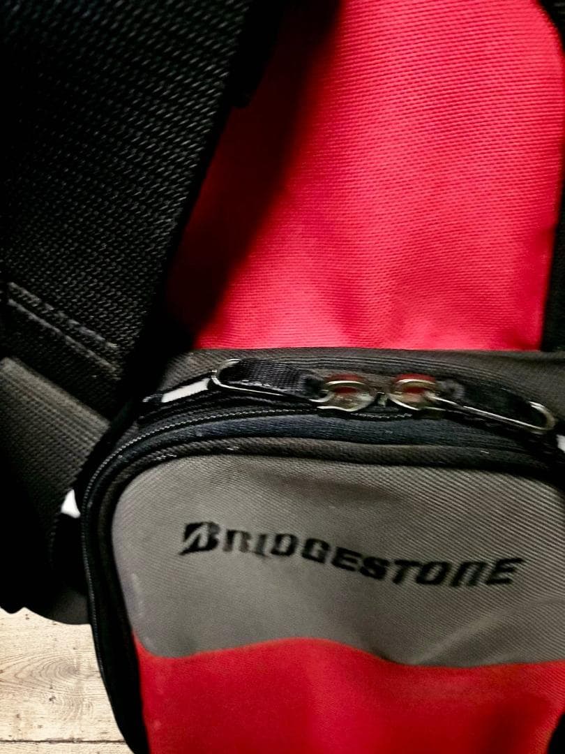 送料無料/美品　Bridgestone キャディバッグ 黒/赤/グレー