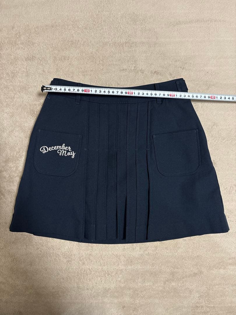 【美品】DECEMBERMAY S-Mサイズ、ネイビープリーツスカート