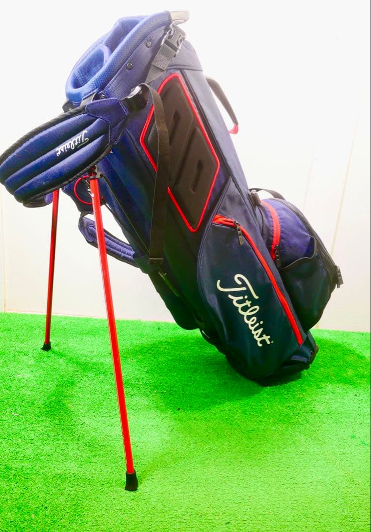 Titleist ゴルフバッグ ネイビー/レッド　スタンドバック