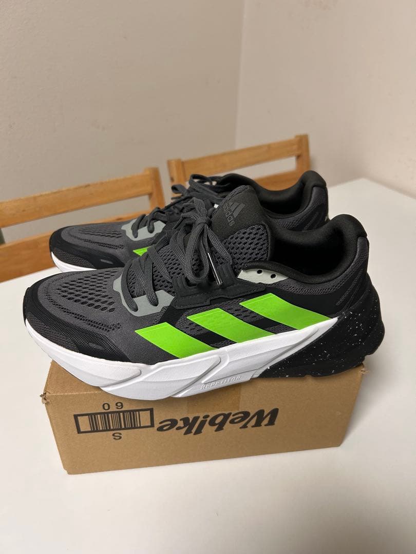 adidas adistarランニングシューズ グレー/グリーン