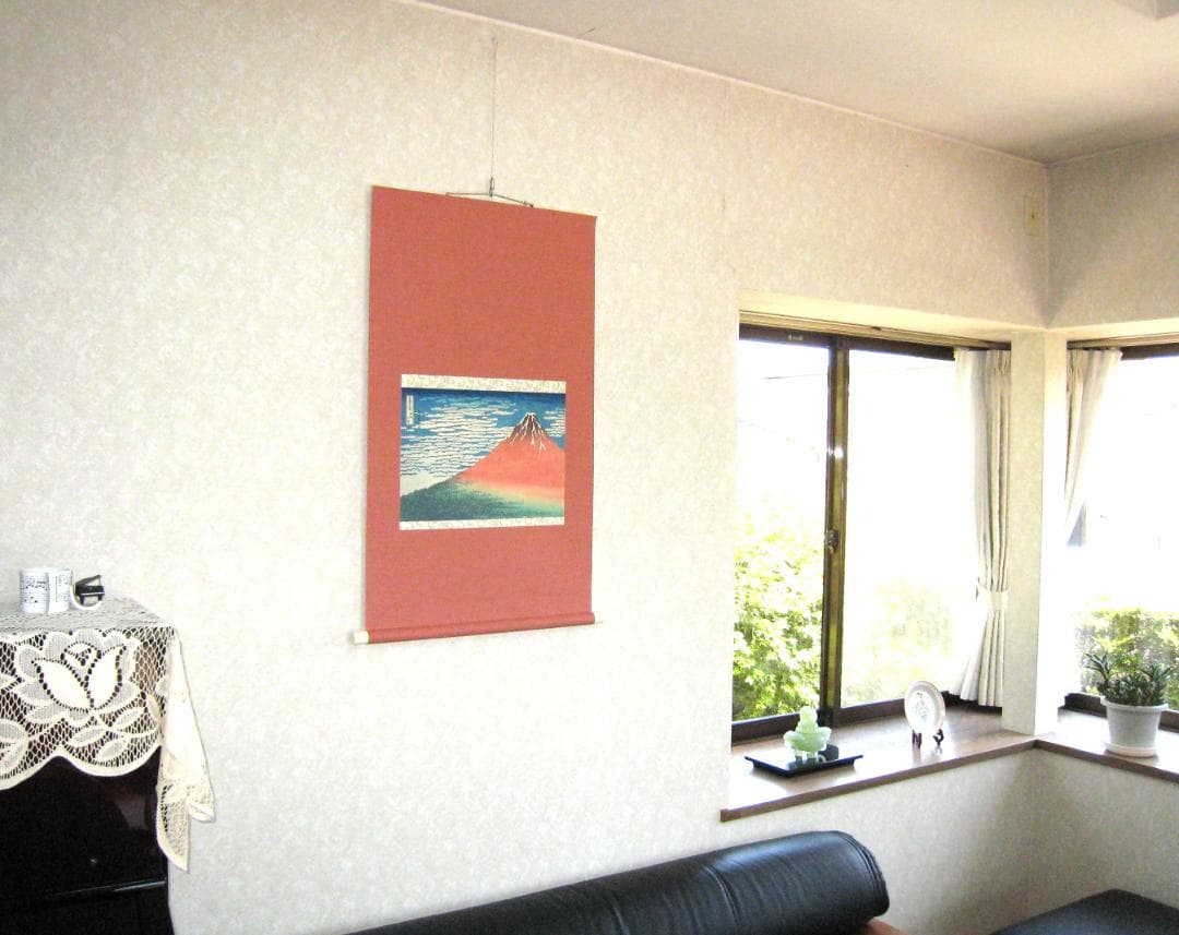 掛け軸　富嶽三十六景 凱風快晴◆葛飾北斎 （工芸作品・新品)