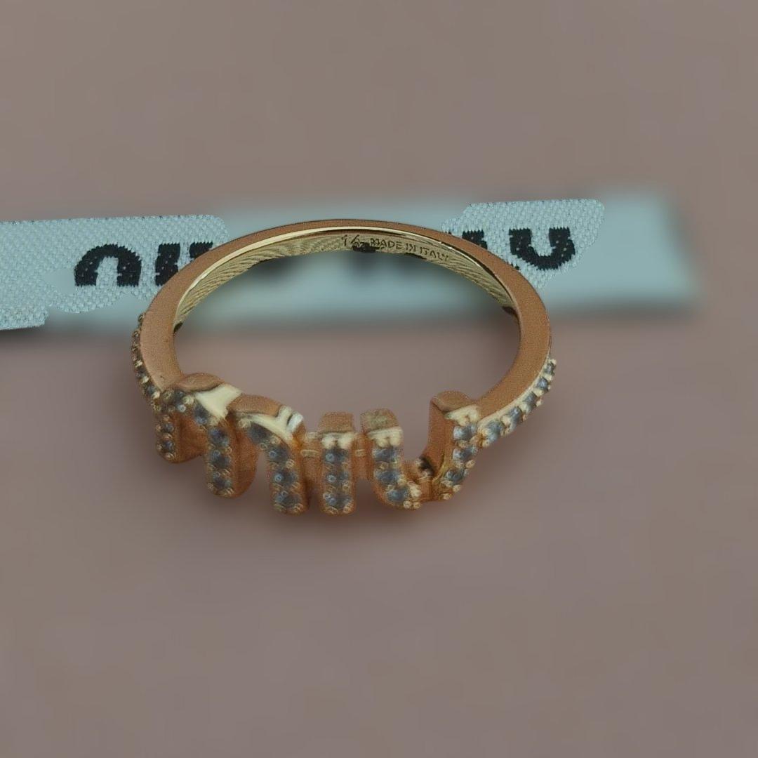 ロゴ金色リング指輪14刻印