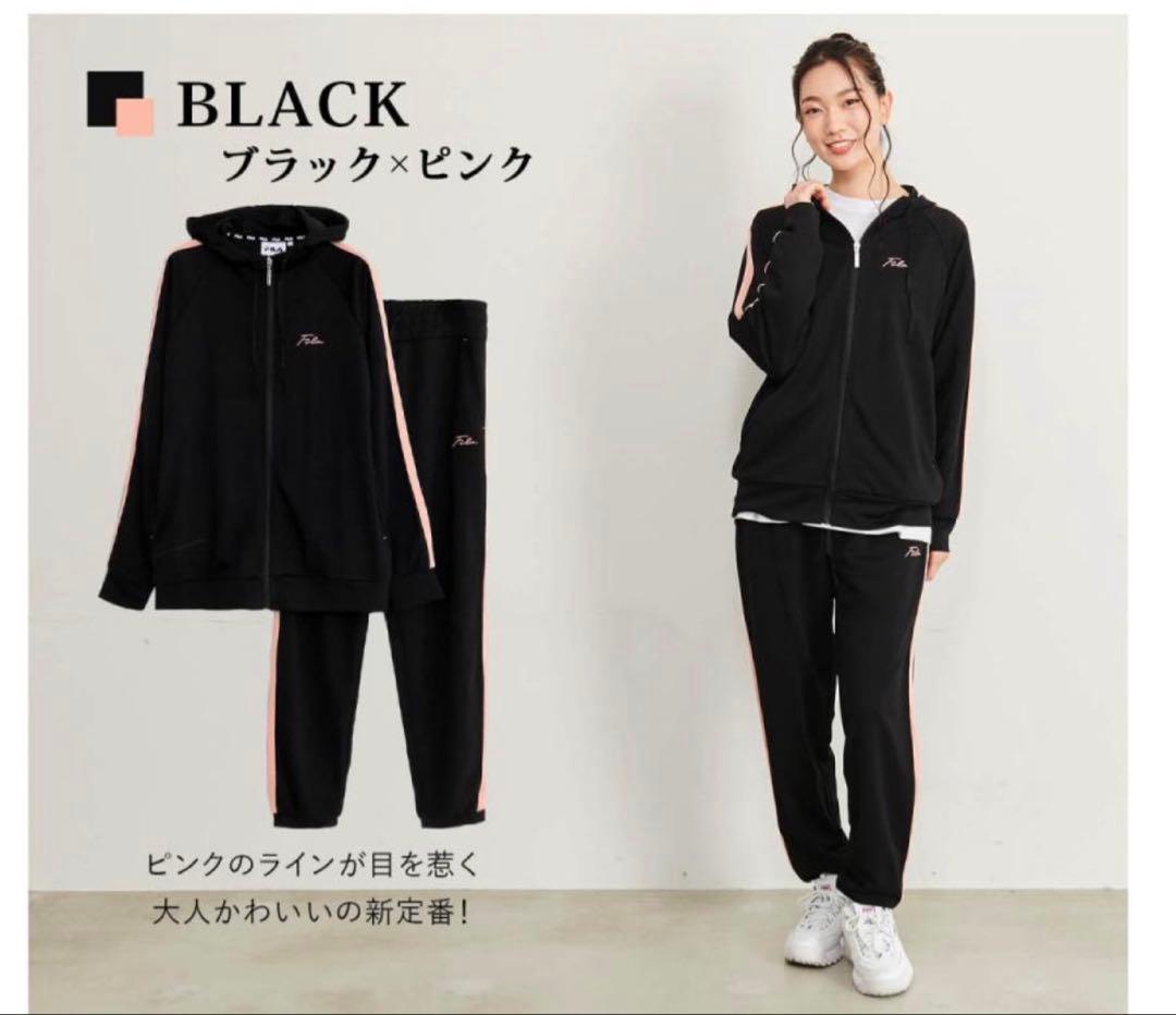 新品未使用/FILA ジャージ上下セット ブラック×ピンク LLサイズ