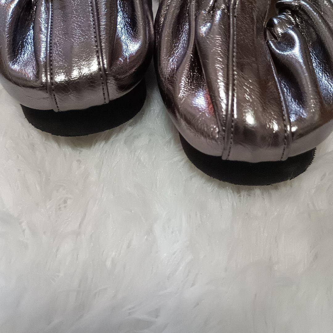【美品】Emma Francis ギャザーバレエ 24.5 メタリックシルバー