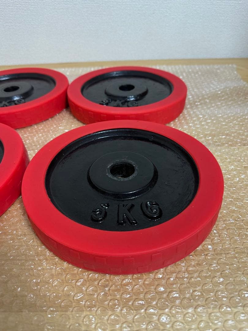 早い者勝ち　ダンベル　プレート　5kg×4枚セット　ラバー付