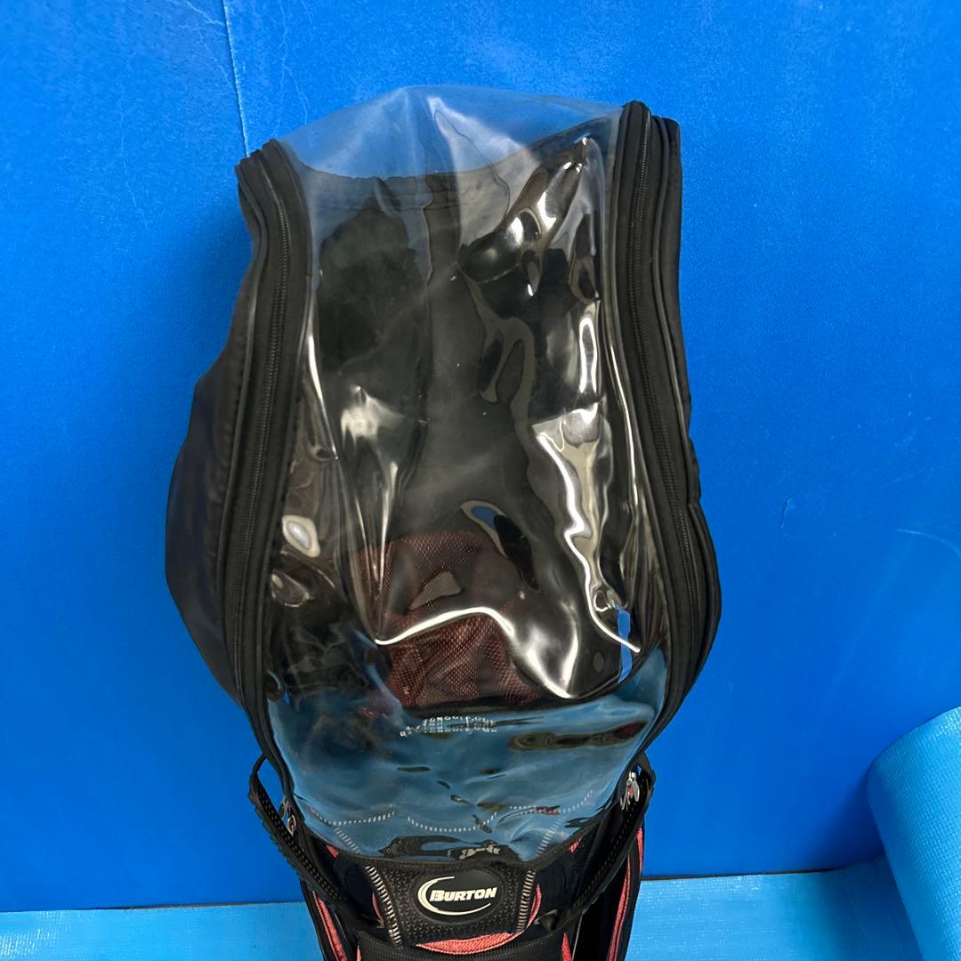 Burton ゴルフバッグ 黒/赤 透明カバー付き