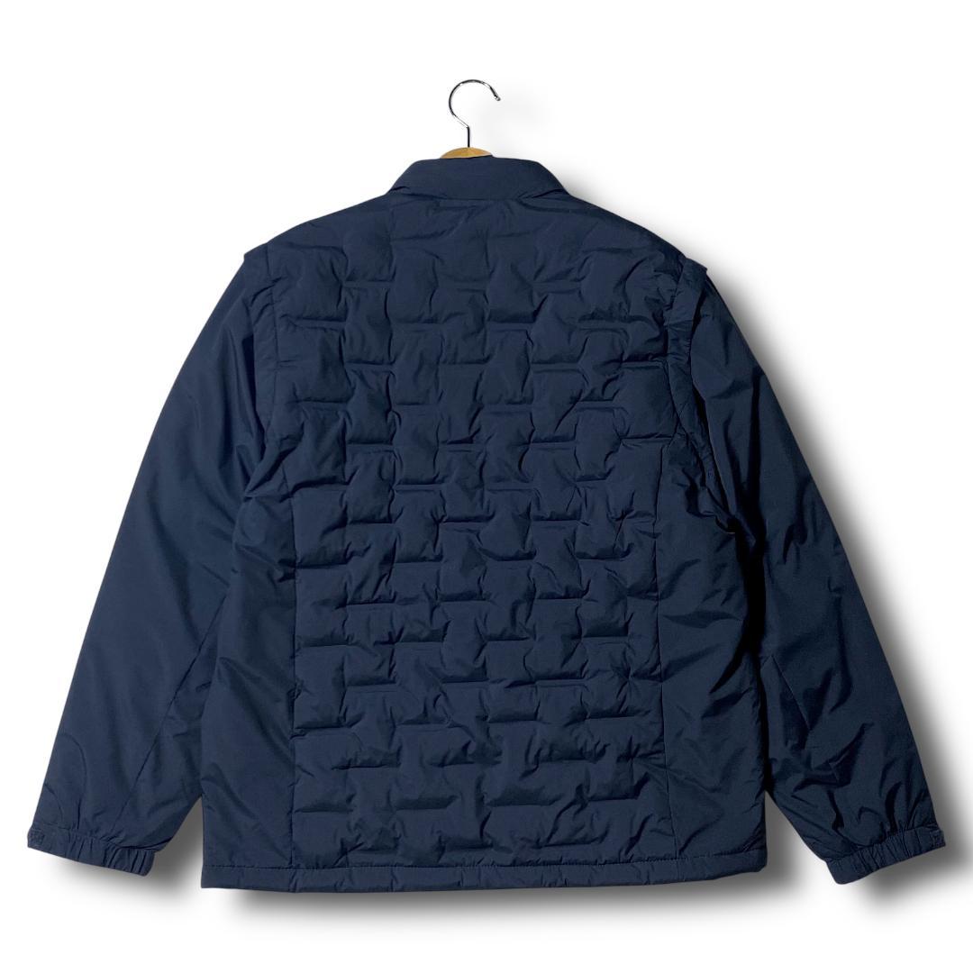 L 定価2.5万 CUTTER&BUCK 圧着加工 中綿ジャケット ブルゾン 紺