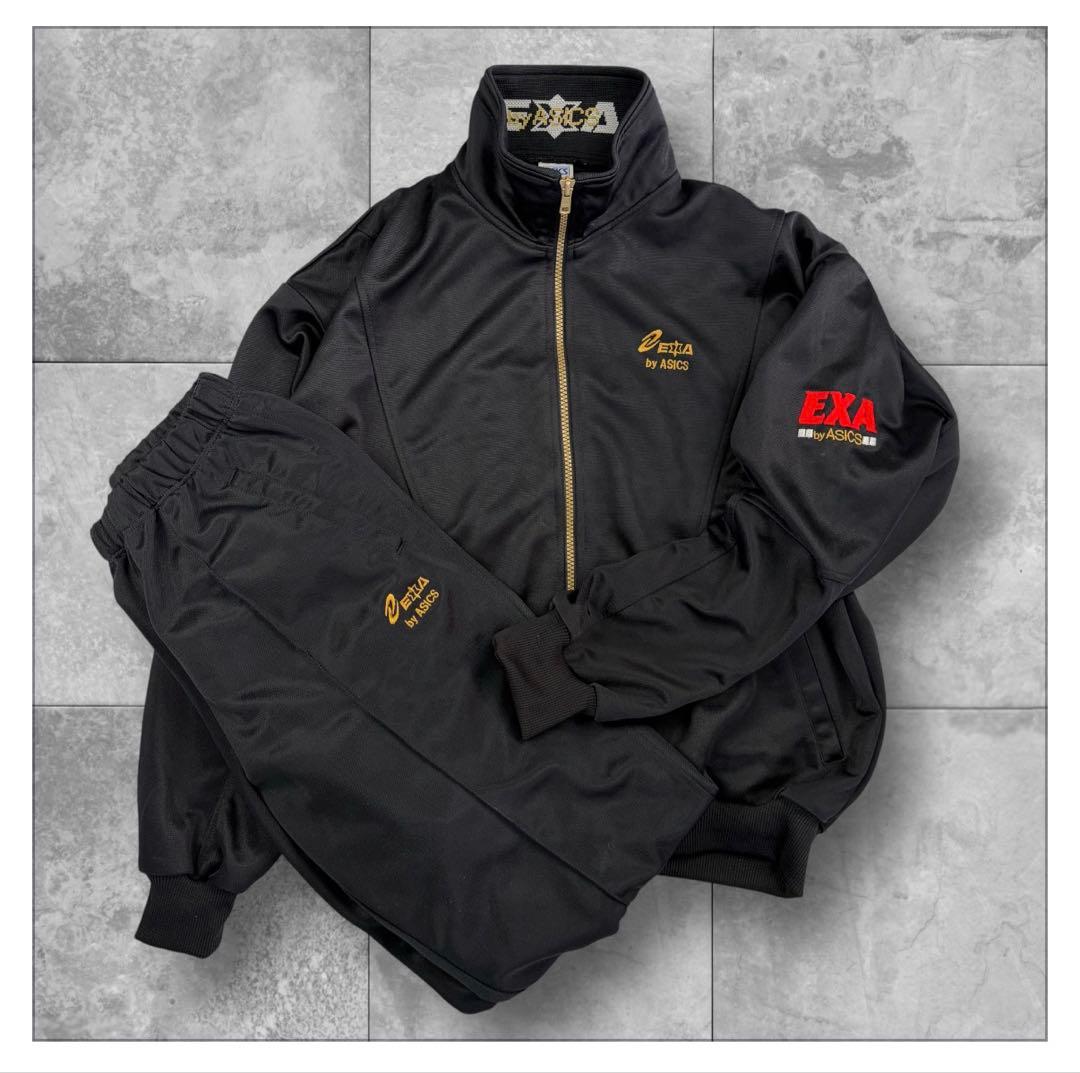 90s archive アシックス　EXA ジャージ上下セット ブラック　XL