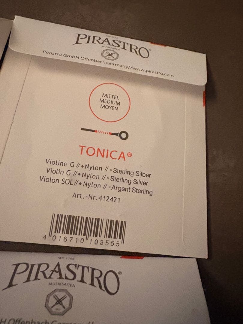 新品PIRASTRO TONICA バイオリン弦set!