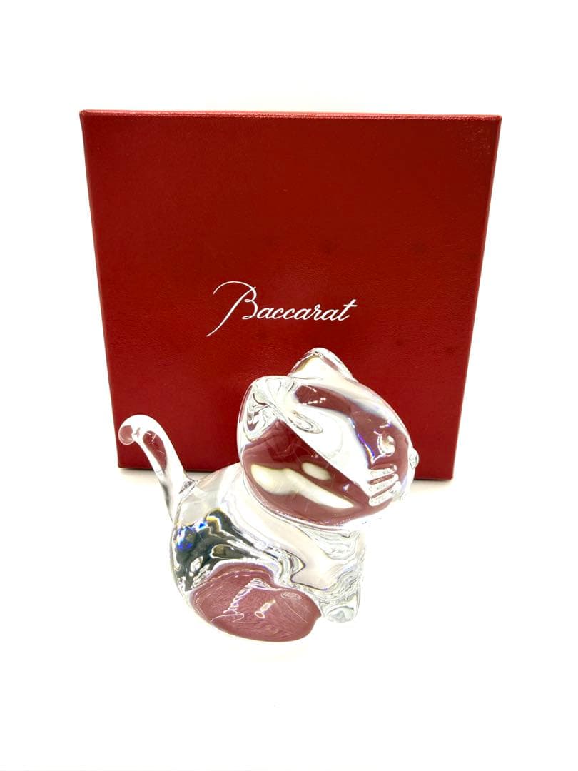 Baccarat バカラ　クリスタル猫の置物　置物