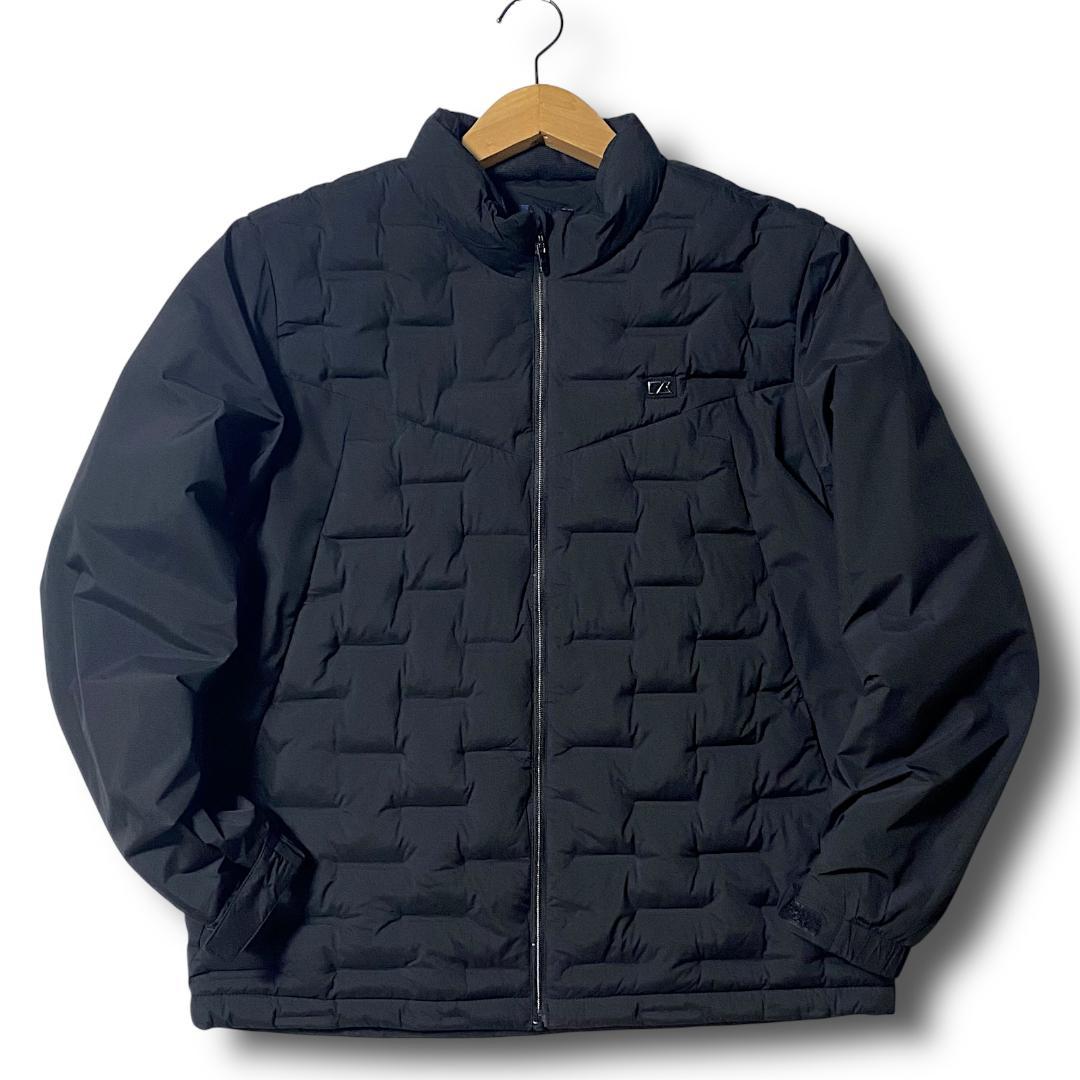 L 定2.5万 カッターアンドバック 圧着加工 中綿ジャケット ブルゾン 黒