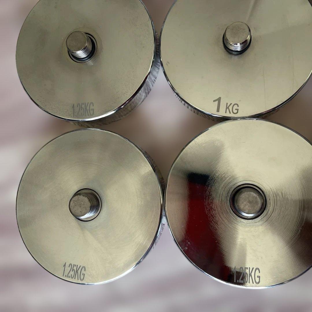 クロームダンベル　10kg✖︎2個セット&バーベルにもなるバー