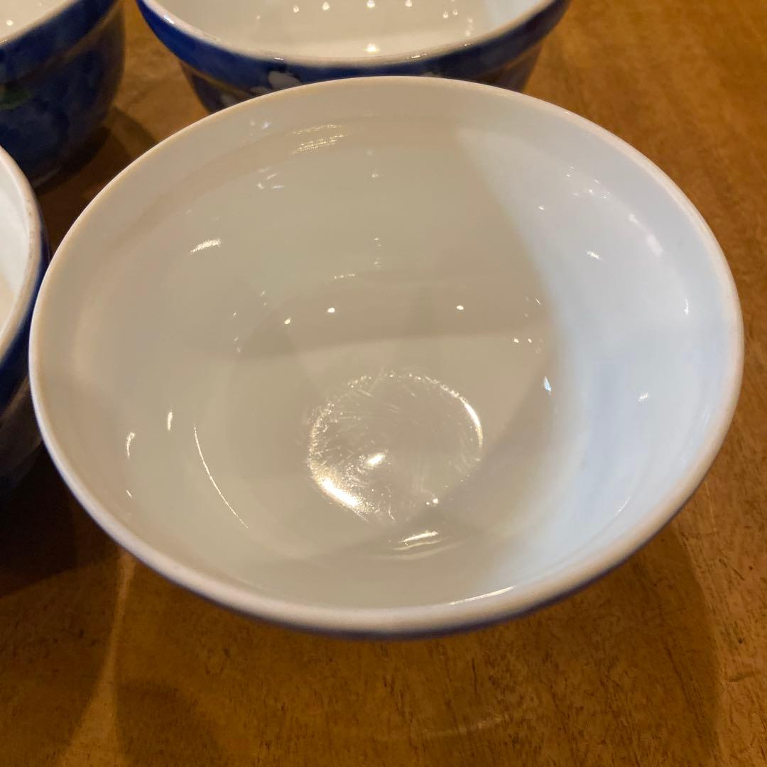 深川製磁桜花紋蓋付煮物鉢四個