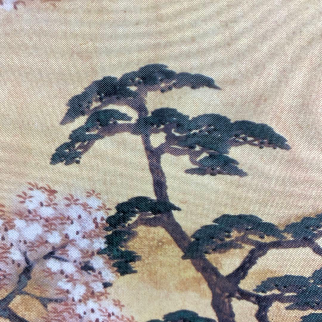 美品 掛け軸 横山大観筆「富士に桜」名画 富士山 印刷 おもてなし