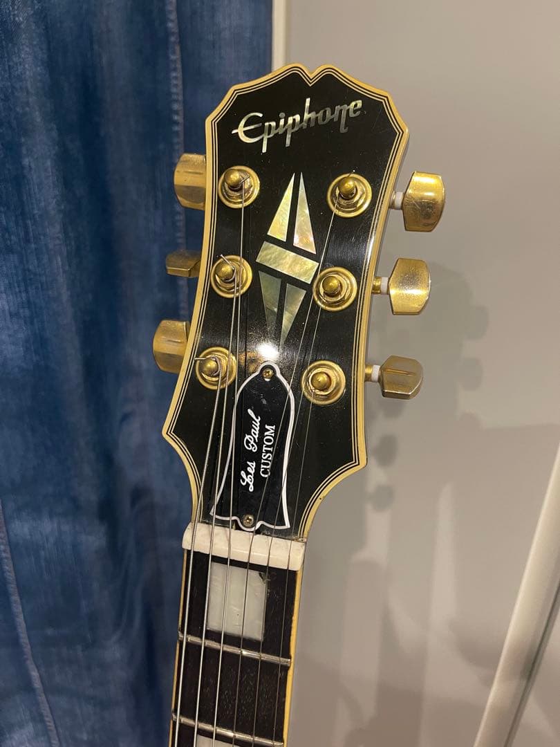 Epiphone レスポールカスタム　ブラック　ネック折れ修理済み　整備済み