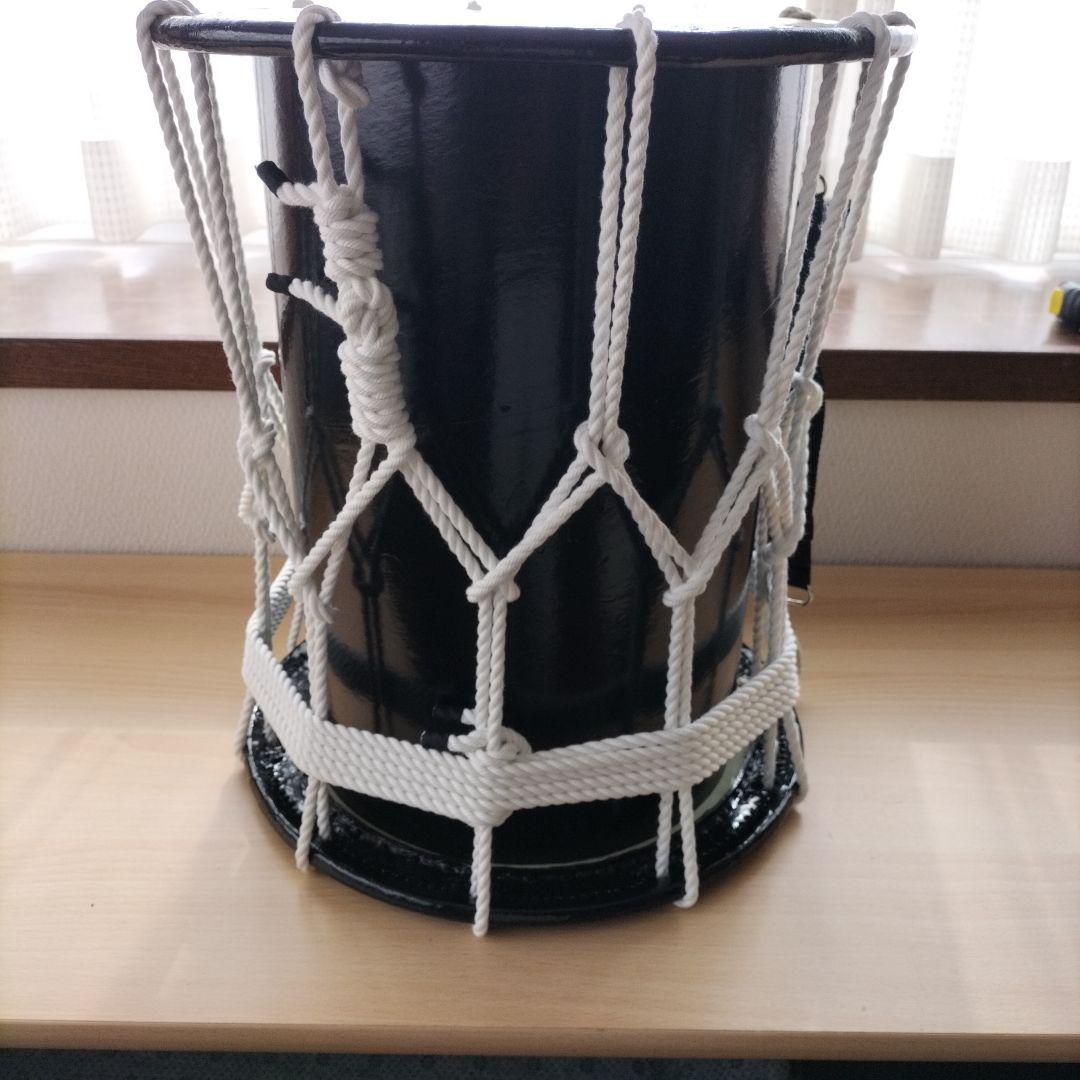 担ぎ太鼓　締太鼓　和太鼓 　天然皮革　ストラップ付き　中古品