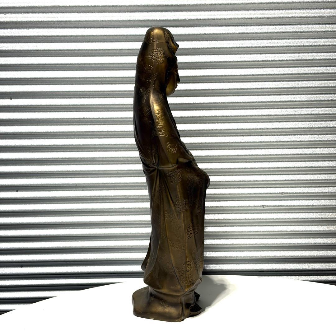 中古 鶯玉作 観音菩薩像 仏像 置物 骨董 レトロ アンティーク