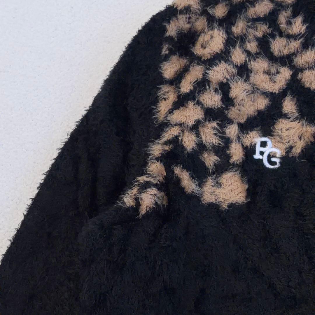 【PEARLY GATES】ゴルフ シャギーニット レオパード柄 ロゴ刺繍 0