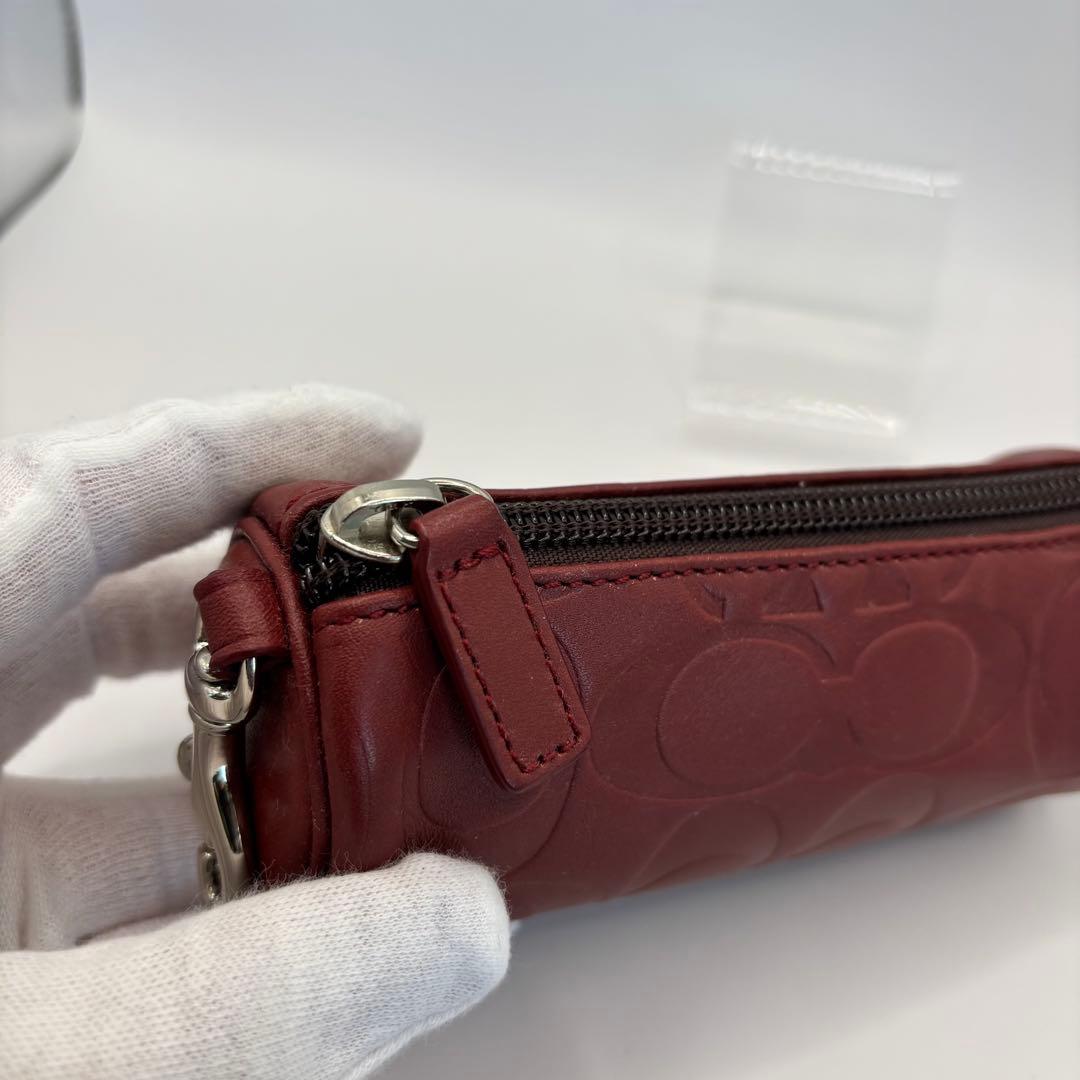 coach ゴルフボール ケース　ボルドー　ゴルフボール3個　ポーチ　コーチ