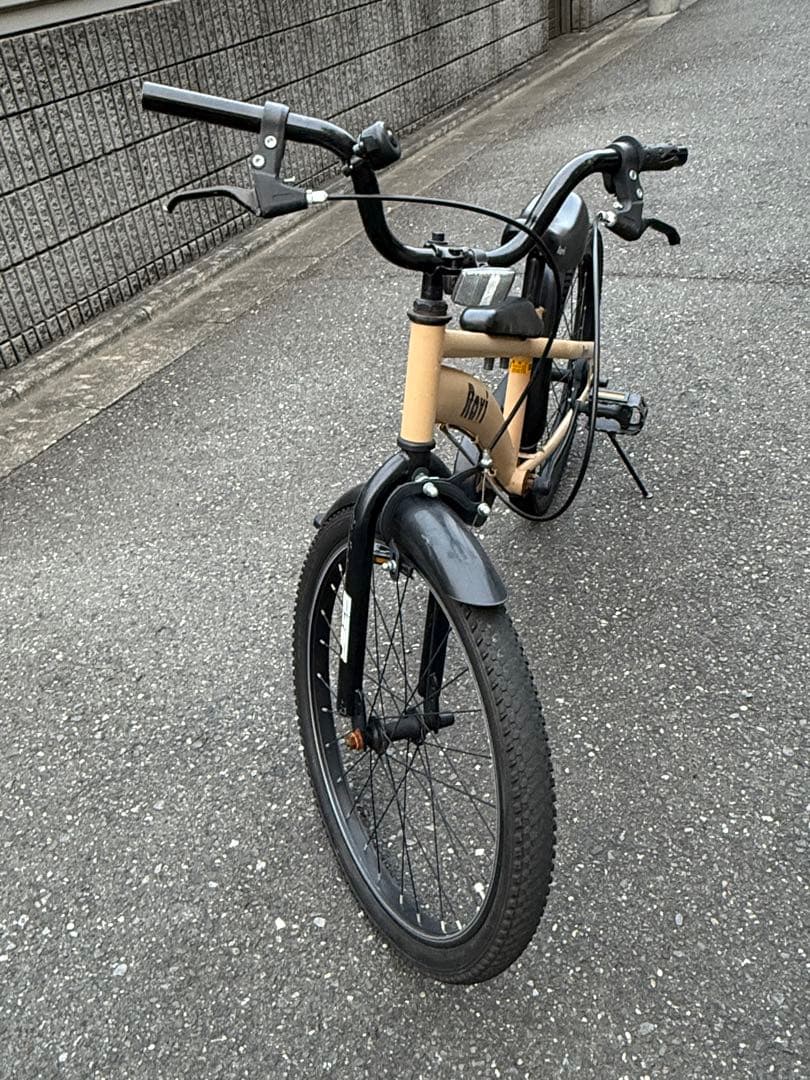 【世田谷区引取可Eizer Ravi 18インチ子供用自転車 ベージュ 小傷あり
