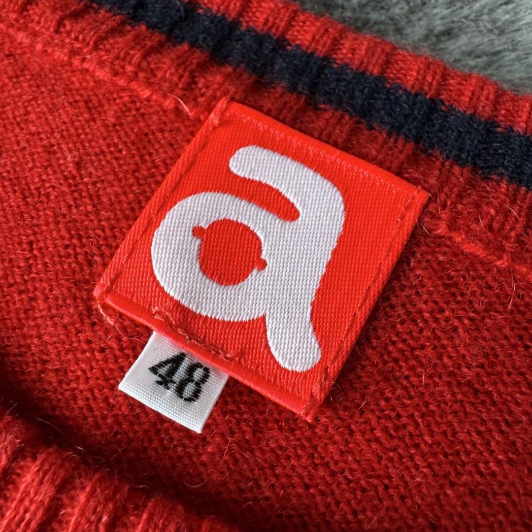 ARCHIVIO カシミヤ100% ニット Sz.48 Lサイズ レッド ライン