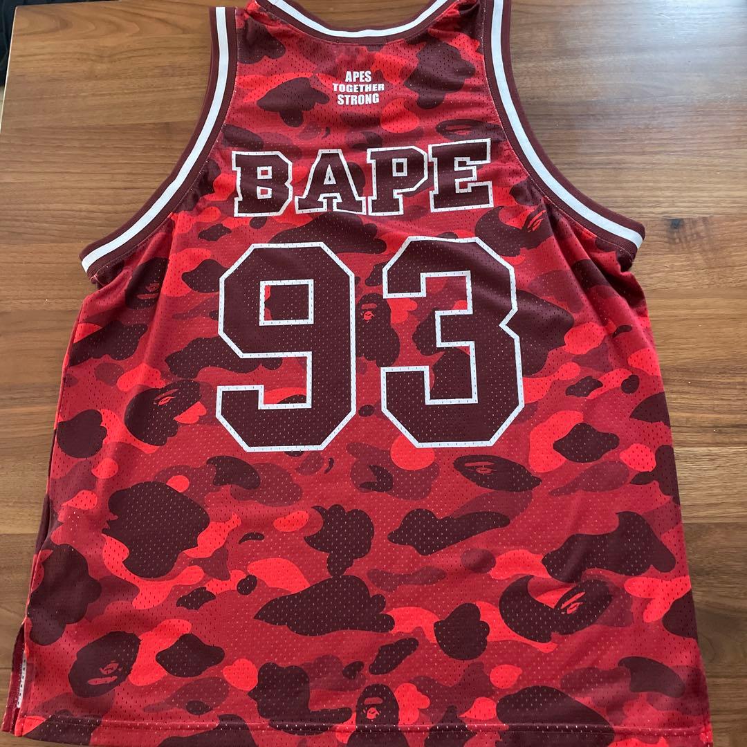 BAPE 93番 メッシュタンクトップ レッドカモ