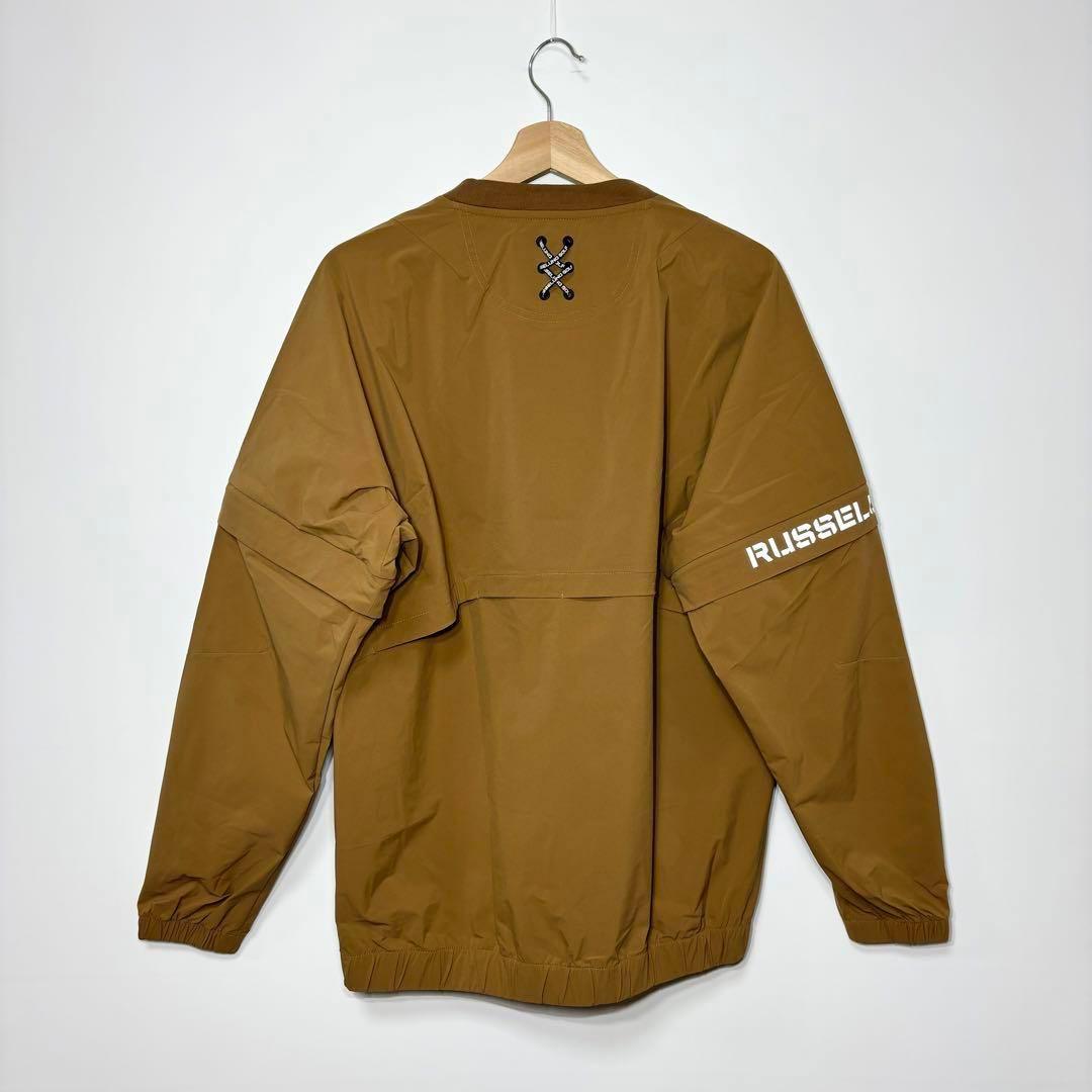 新品 ラッセルノ ゴルフ 2WAY プルオーバー ブルゾン ブラウン 2XL 7