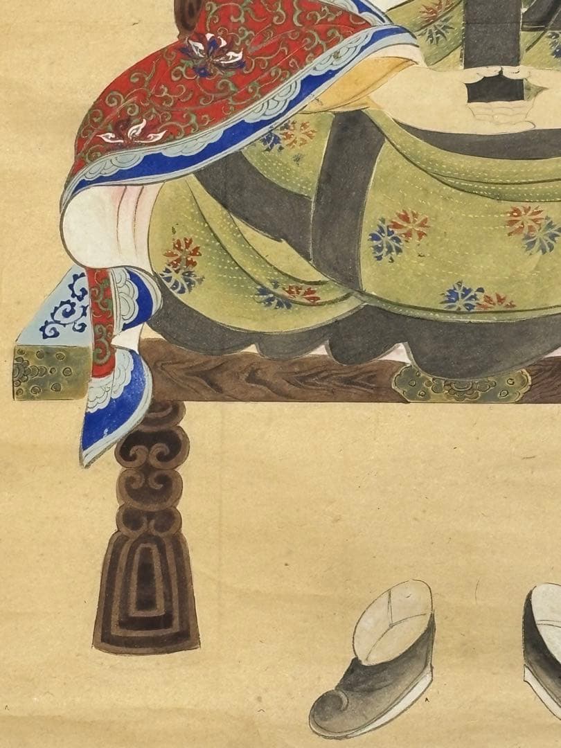「伝教大師坐像図」彩色木版画 1枚|最澄 天台大師 天台宗 仏画 江戸時代