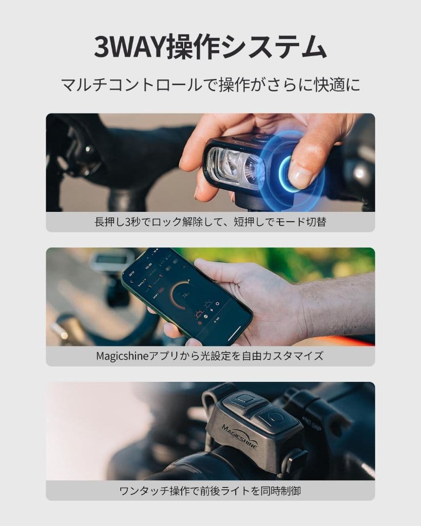 ひぃ Hori1300 自転車 ロードバイク 用 ライト ロー／ハイ 切替