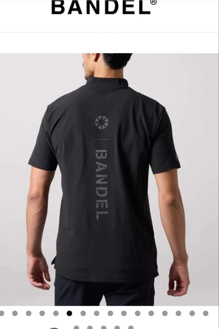 BANDEL 黒 モックネック　半袖シャツ