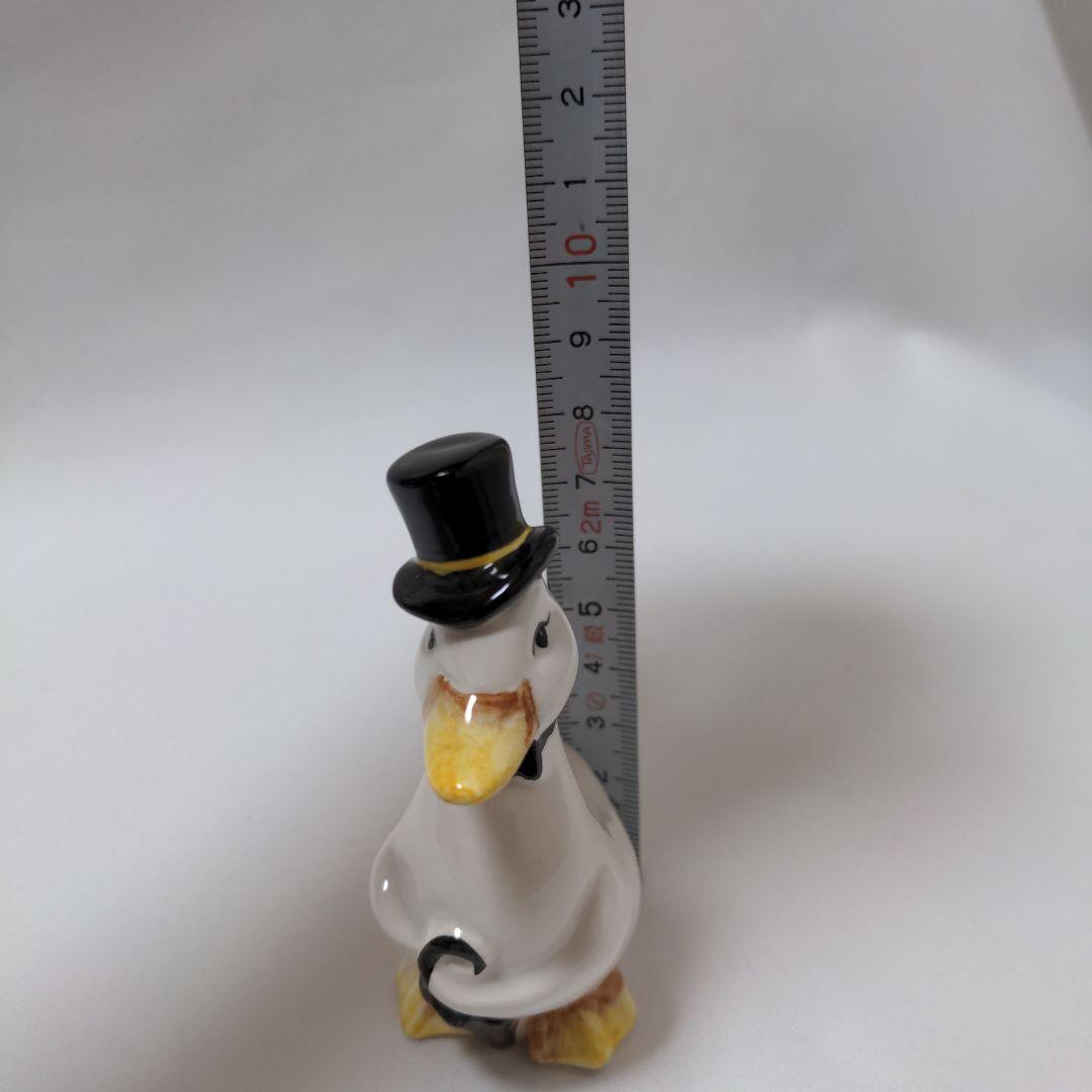 アヒルのカップル 陶器フィギュア 2個セット 昭和レトロ