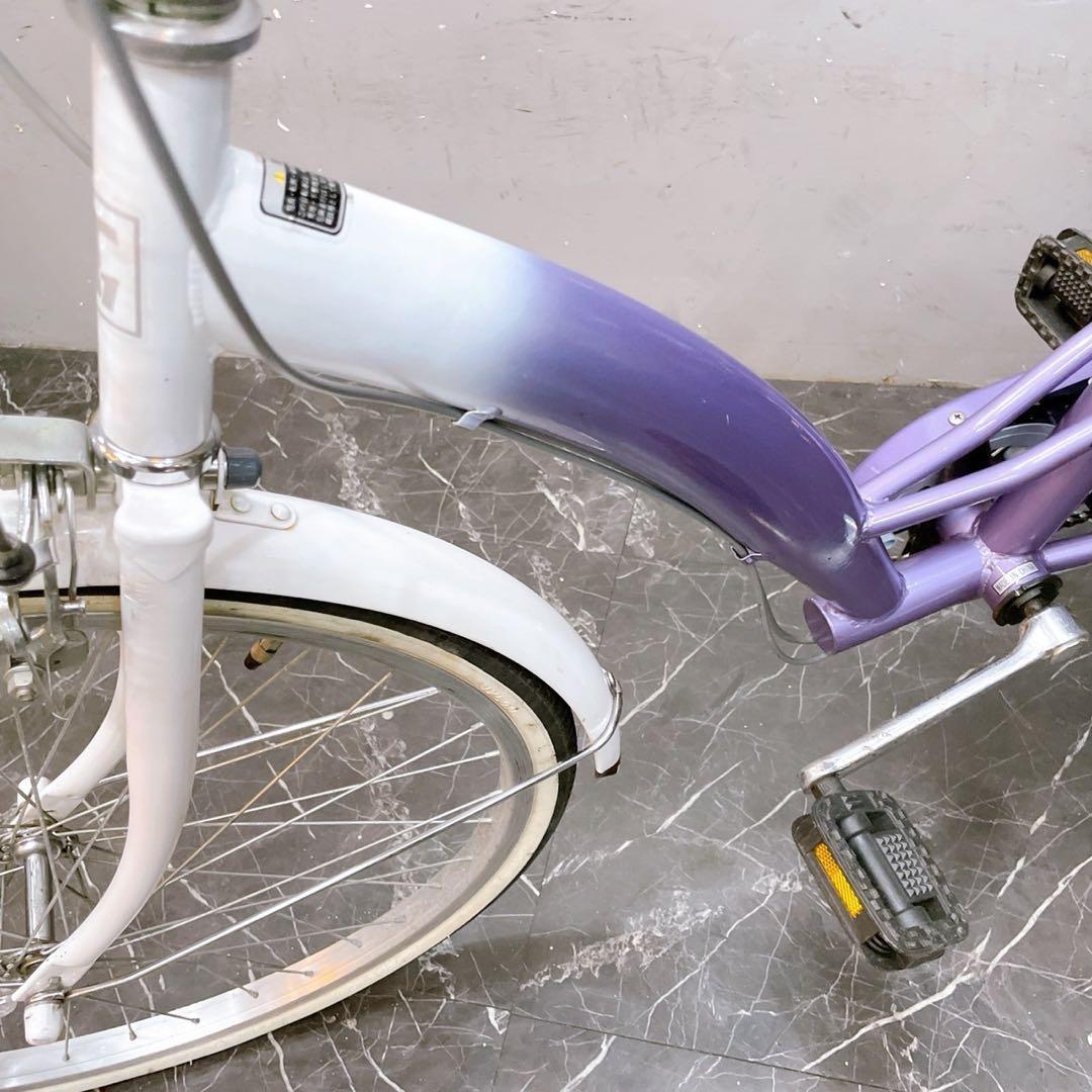 配送価格【908】《関西 引き取り》子供用自転車 子供車 パープル 24インチ