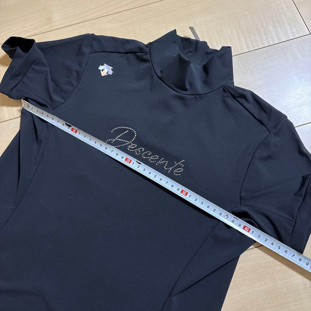 デサント【LUXE】ゴルフ　モックネックシャツ　スカート　上下2点セット　L/M