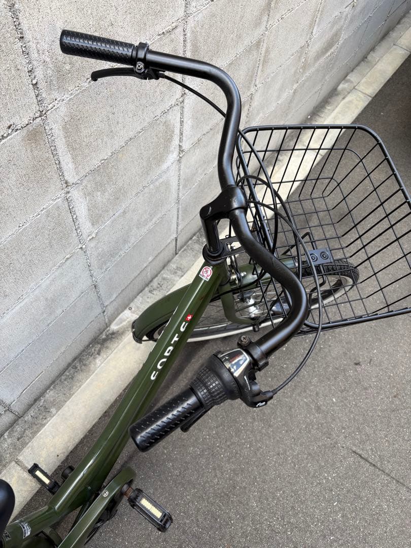 <両タイヤ新品、ビックサドル新品>シティサイクル　グリーン