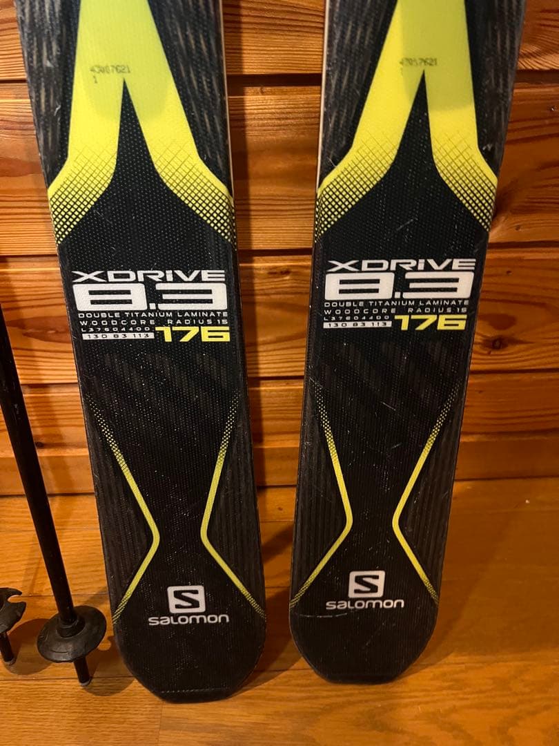 SALOMON　サロモン　スキー板　X-DRIVE 8.3　176cm　ストック
