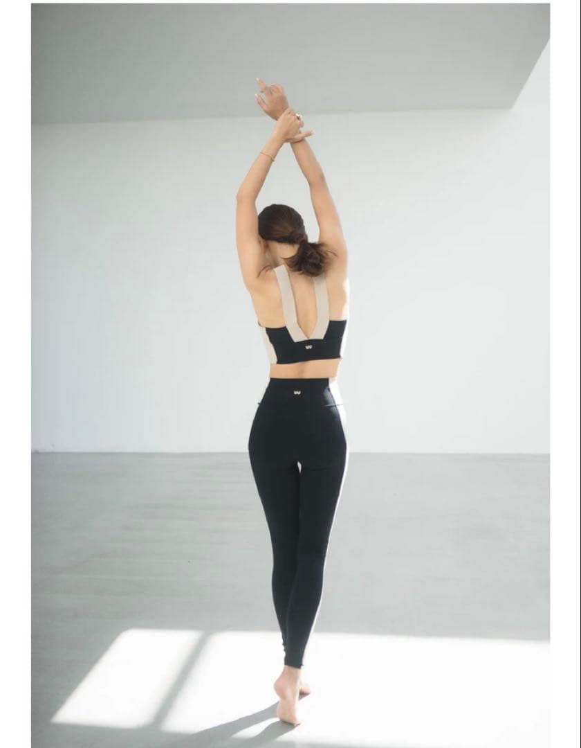 WERTHY COMBINATION LEGGINGS ブラック×ベージュ
