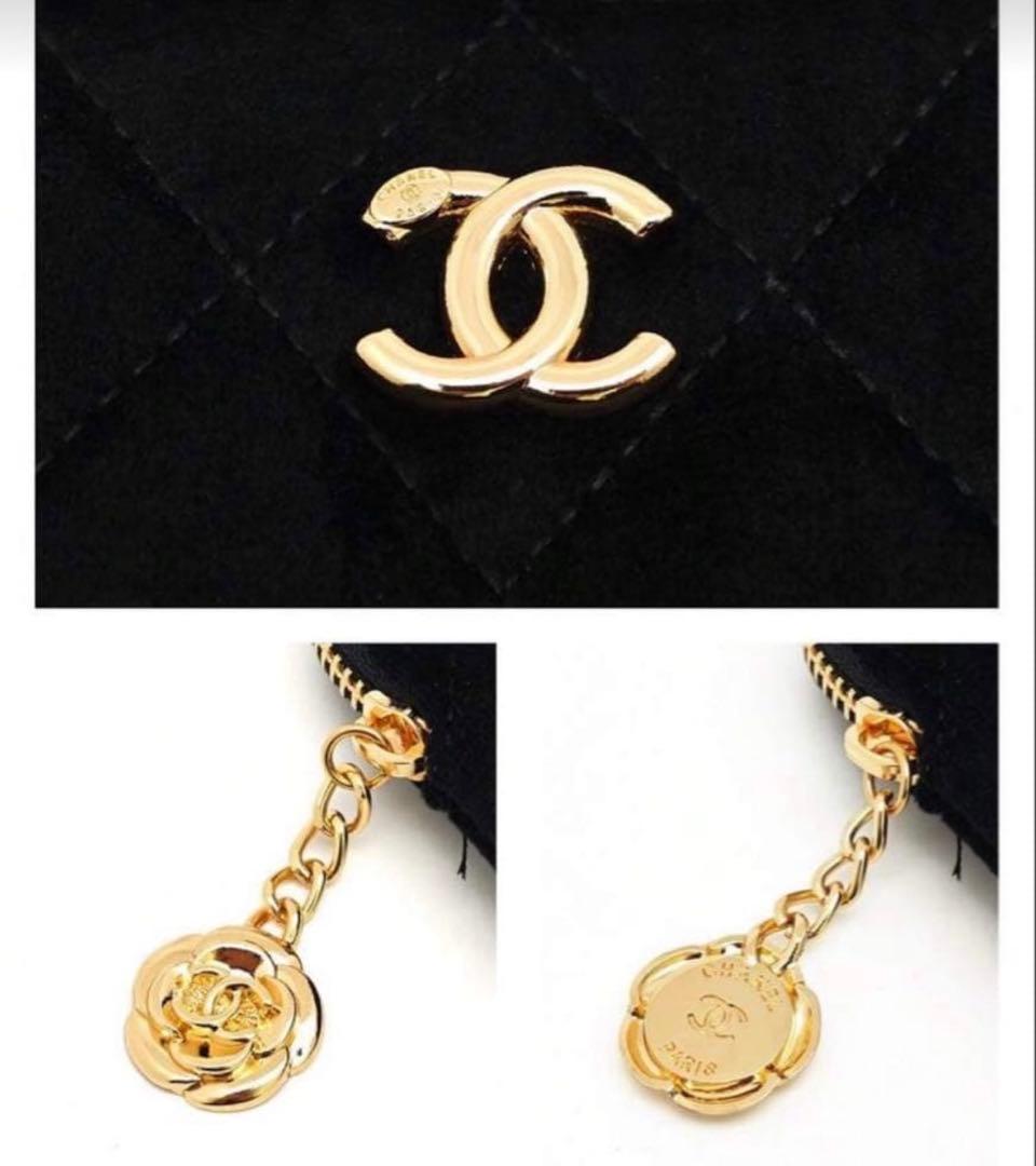 【美品】CHANEL ブラック キルティングポーチ