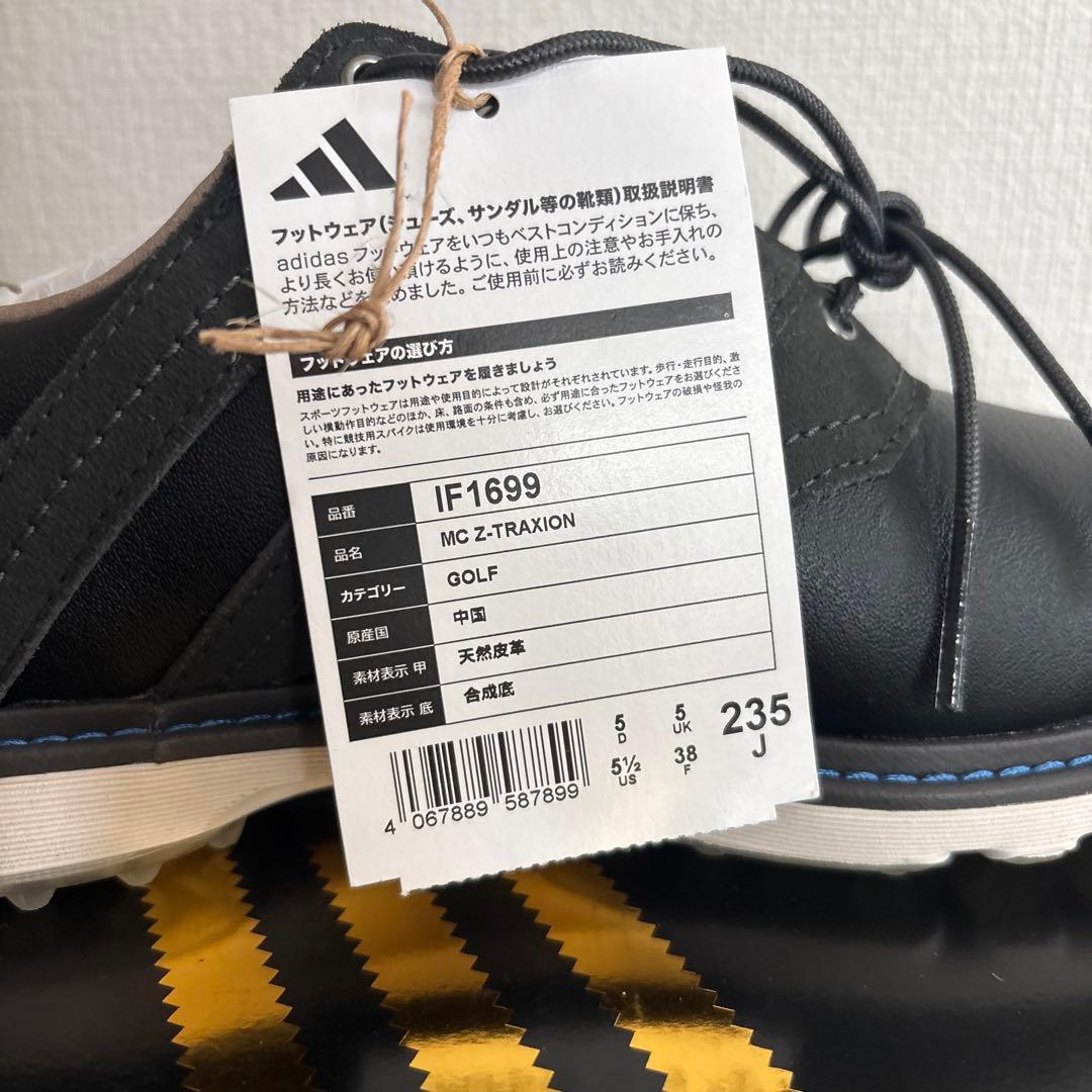 23.5cm　アディダス　ゴルフ　IF1699　定価31,900円　防水　皮革