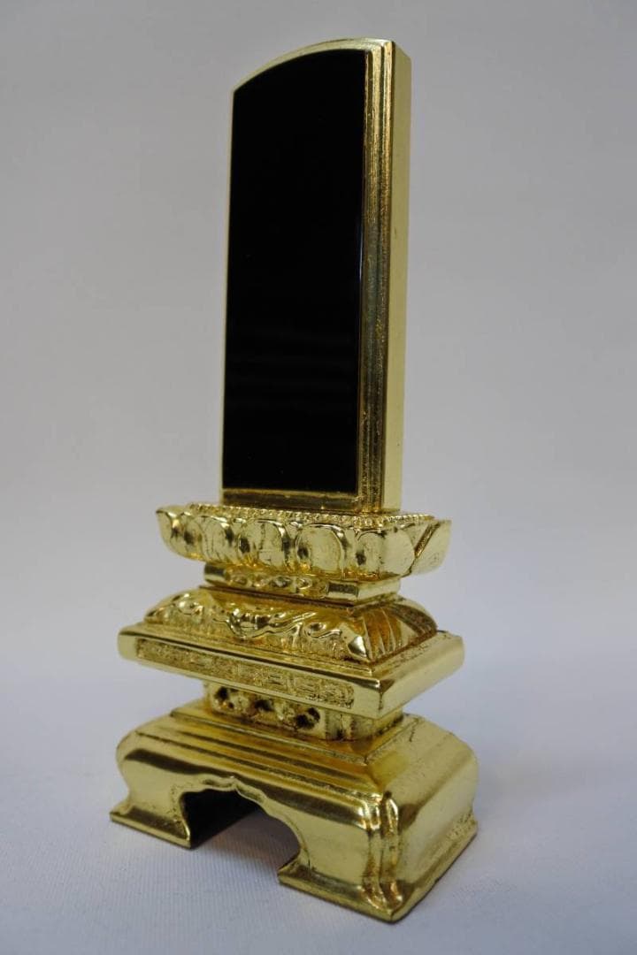 限定値下　【長期展示品/未使用品】位牌　純金箔　状態良好　仏壇　仏具(た15)