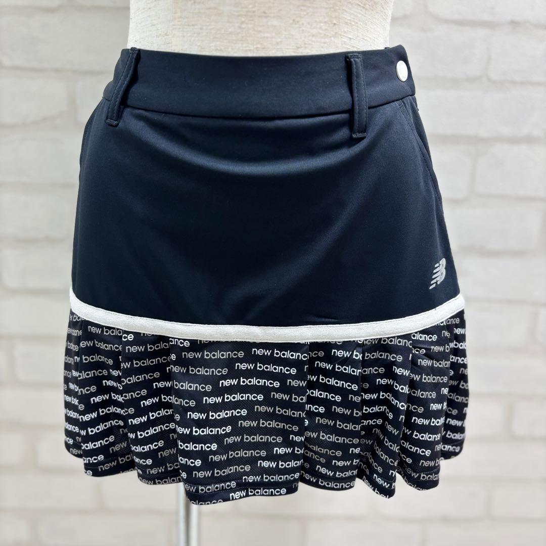 ★美品★ new balance ゴルフウェア スカート 黒 フリル付き