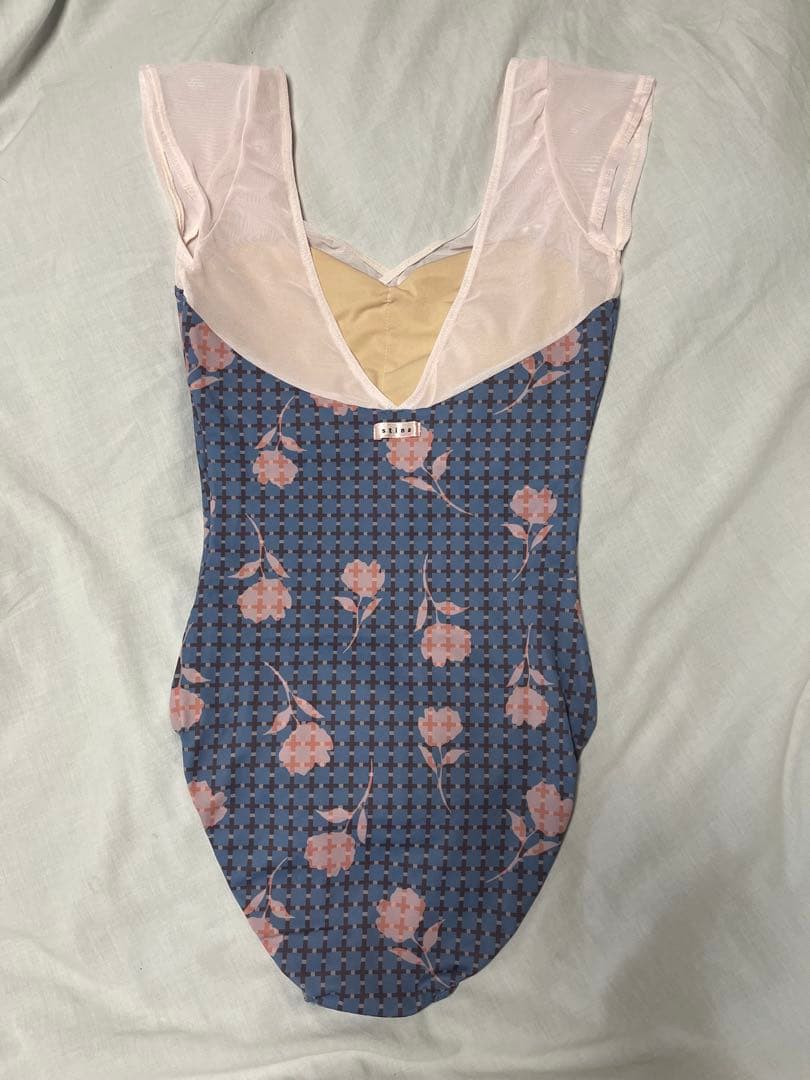 stina 花柄チェック バレエレオタード