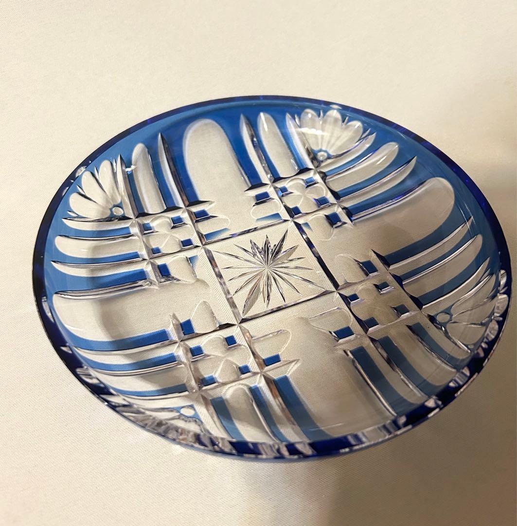 江戸切子 クリスタル 中皿 篠崎清一