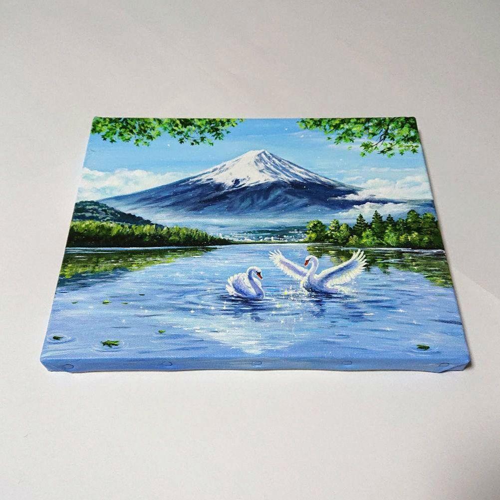 【憩いの地】アクリル画 F3 風景画 絵画