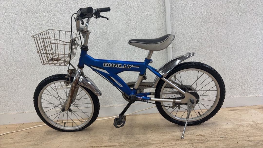 DUALLY 子供用自転車 青 バスケット付き